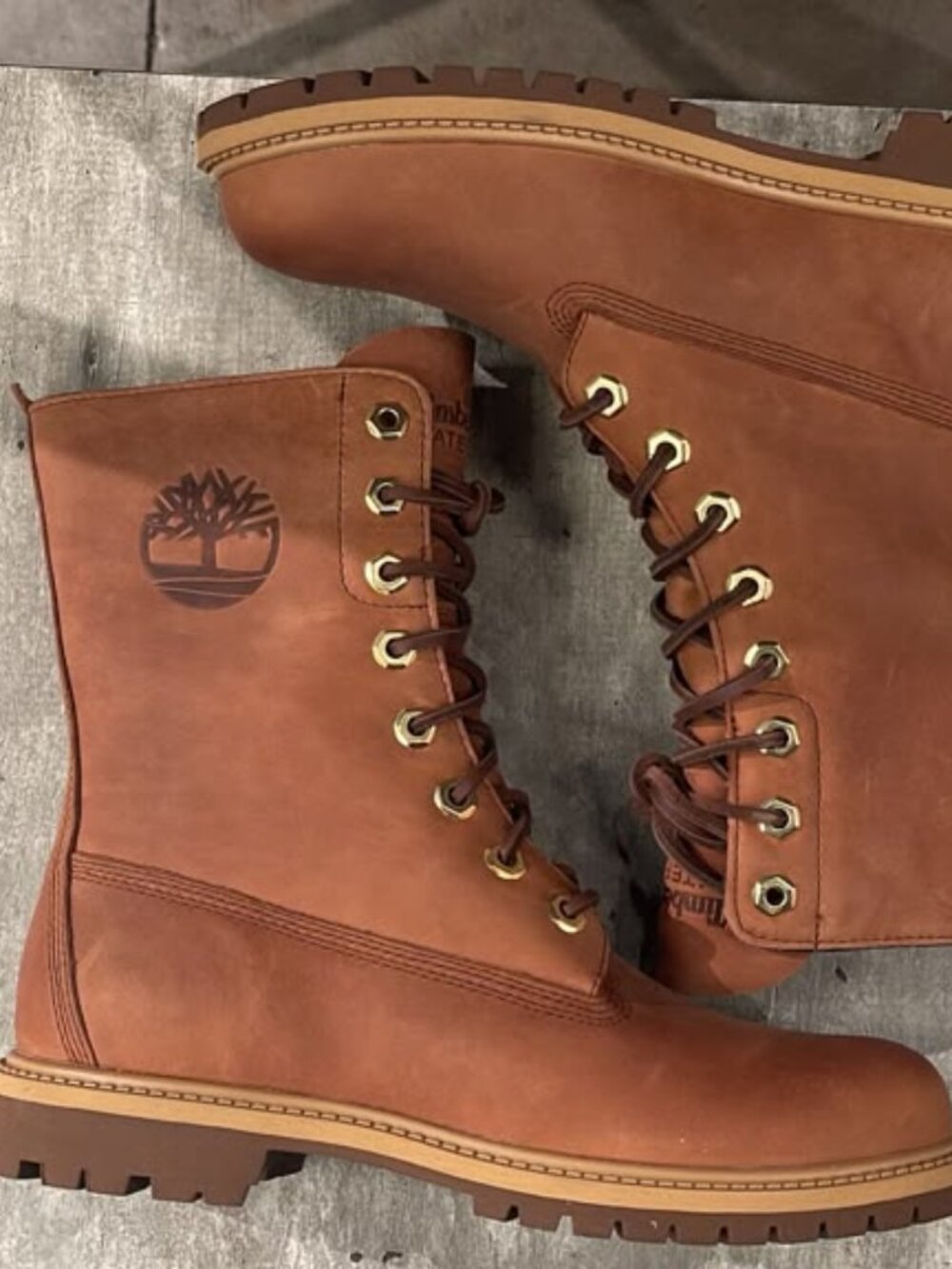 TIMBERLAND WOMEN'S  PREMIUM 6 IN LACE WATERPROOF BROWN FULL GRAIN A43MX-EM4